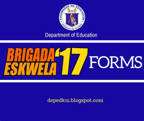 Brigada Eskwela 2017 Forms Deped K 12 Vrogue