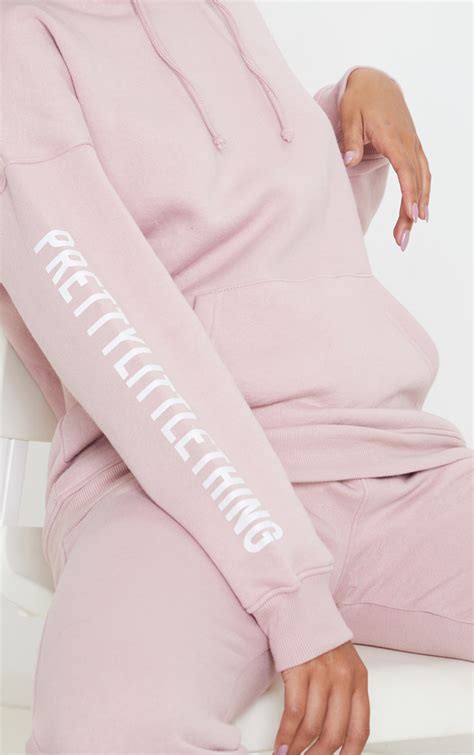 Plt Pale Pink Slogan Hoodie Prettylittlething Usa