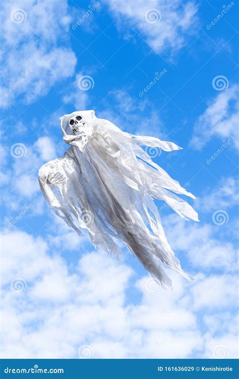 White Flying Ghost For Halloween Celebration Stock Image Image Of