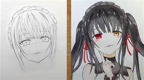 How To Draw Kurumi Date A Live Cara Menggambar Anime Youtube