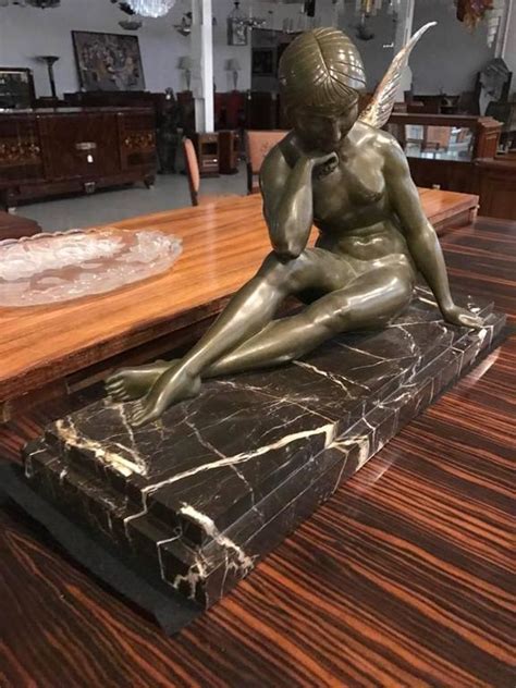 Signed French Art Deco Bronze Sculpture Of Nude Seated SexiezPix Web Porn