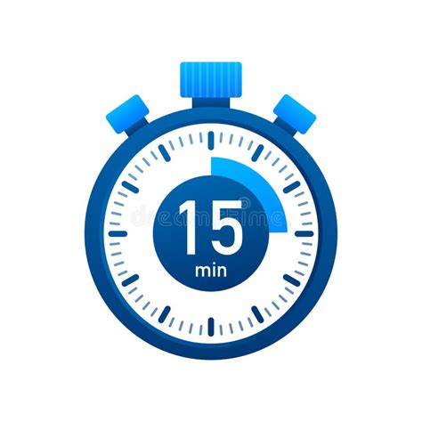 The 15 Minutes Stopwatch Vector Icon Stopwatch Icon In Flat Style