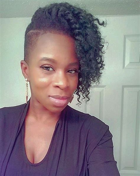 Natural Curly Hair Twist Out With Shaved Sides Short Natural Hair