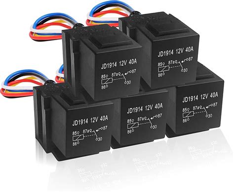 Mgi Speedware 40 Amp Relay Harness Set Spdt With 5 Pin Socket 5 Pack