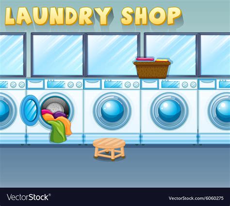 Scene In Laundry Shop Royalty Free Vector Image
