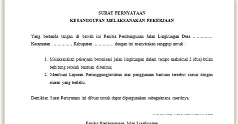 Adapun tanggung jawab saya selaku manager keuangan telah saya selesaikan dan untuk pelaksana jabatan sebelum ada manager baru telah saya limpahkan kepada saudari vina bancin. Contoh Surat Pernyataan Kesanggupan Melaksanakan Pekerjaan