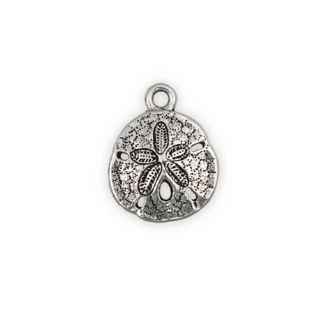 Mm Antique Silver Plated Pewter Sand Dollar Charm Metal Jewelry