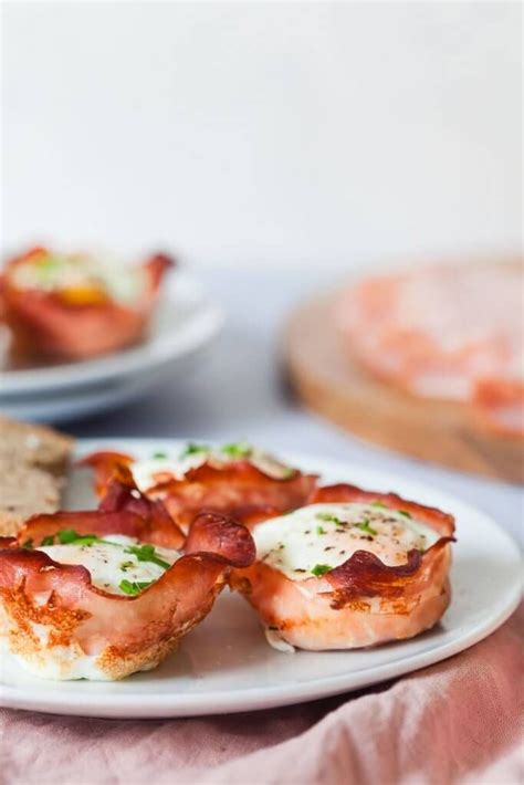 A Great Low Carb Breakfast These Baked Ham And Eggs Cups Are Ready In