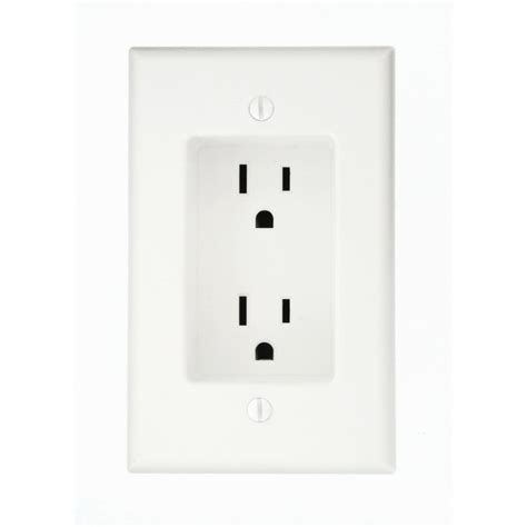 Leviton 15 Amp 1 Gang Recessed Duplex Power Outlet White R52 00689 00w