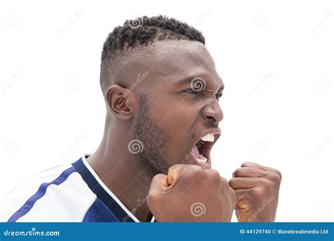 Close Up Of A Football Player Shouting Stock Photo Image Of Shoulders