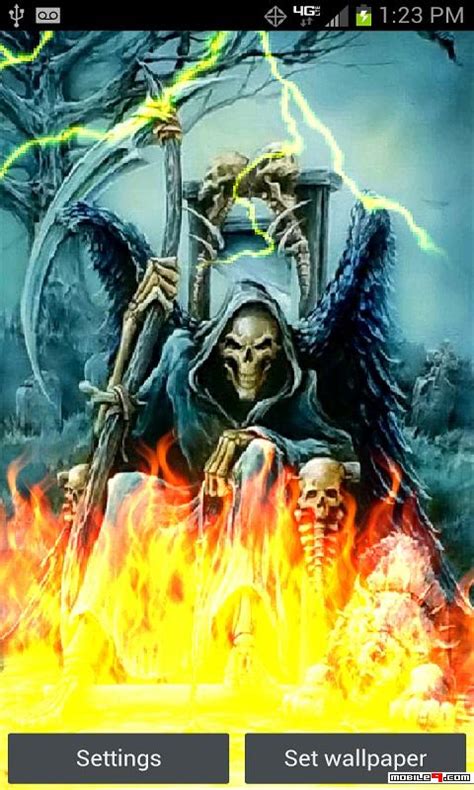 Download Grim Reaper Motion Color Flames Live Wallpaper Android Live