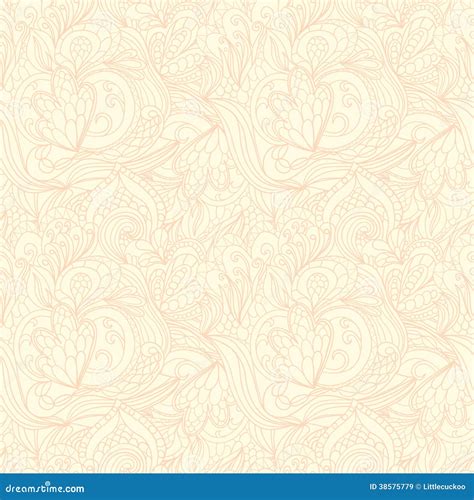 Beige Floral Wallpaper Stock Vector Illustration Of Curve 38575779