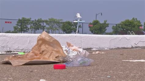 Picnic Table Garbage Tossed Into Riverside Park Pool As Vandals