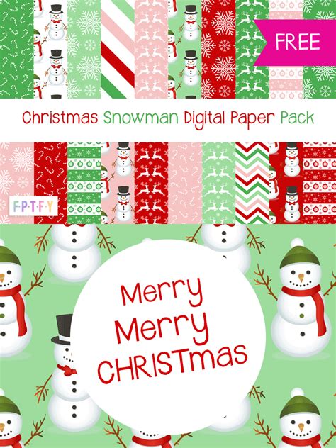20 Free Christmas Snowman Digital Paper Free Pretty Things For You