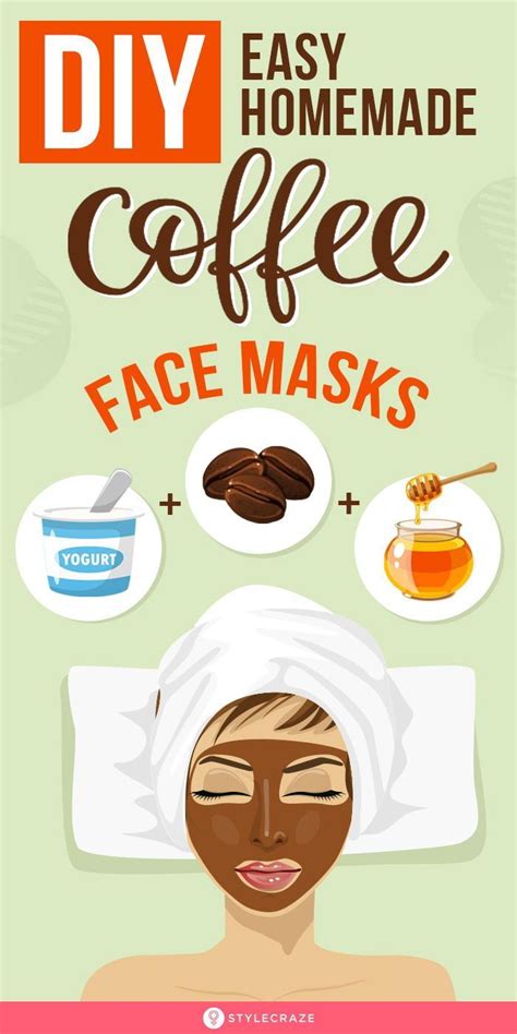A Woman With Facial Mask On Her Face And The Words Diy Homemade Coffee Face Masks