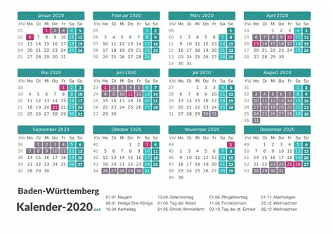 Kalender 2020 Nrw Zum Ausdrucken Kostenlos
