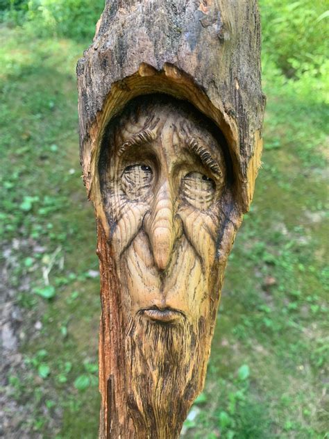 Wood Carving Wood Spirit Carving Wood Wall Art Hand Carved Wood Art