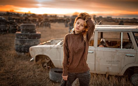 Women Depth Of Field Grigoriy Lifin 500px Sunset Women Outdoors Portrait Blonde Hd
