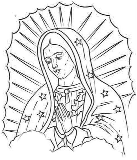 Virgen De Guadalupe Coloring Book Art Book Art Tattoo Stencil Outline