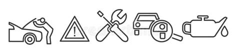 Car Service Icons Thin Line Icon Collection On White Background