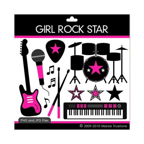 Girl Rock Star Clipart Digital Clip Art Graphics By Mareetruelove 3