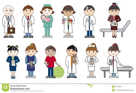 Doctors And Nurses Stock Vector Illustration Of Female