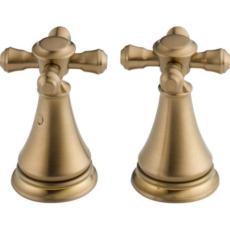 Another key search for gold plumbing fixtures is champagne bronze. Delta Pair of Cassidy Metal Cross Handles for Bathroom ...