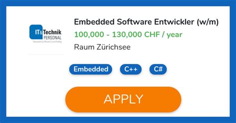 Mosync sdk — this mobile application is used for the creation of ios, android. Embedded Software Entwickler (w/m) Job in Zurich | iT-Tech ...