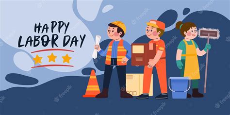 Premium Vector Labor Day With Happy Worker Hand Drawn Flat Character