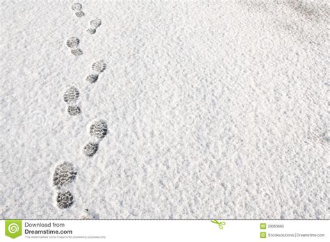 Footprints In The Snow Background Stock Image Image Of