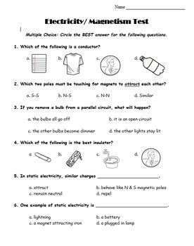 Our third grade math worksheets continue numeracy development and introduce division, decimals, roman numerals, calendars and new concepts in measurement and geometry. 5th Grade: Electricity & Magnetism Unit Test by Peach ...