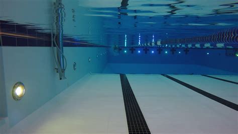 Underwater Pool Shot Of A Man Swimming Toward Camera Stock Video