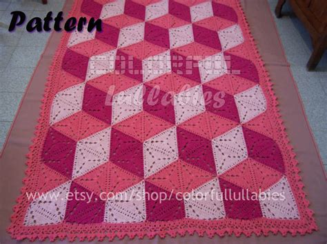3d Illusion Blanket Crochet Pattern Stacked Cubes Optical Etsy