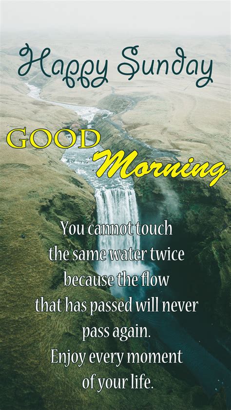 Happy Sunday Images Quotes With Waterfall Picture Hd
