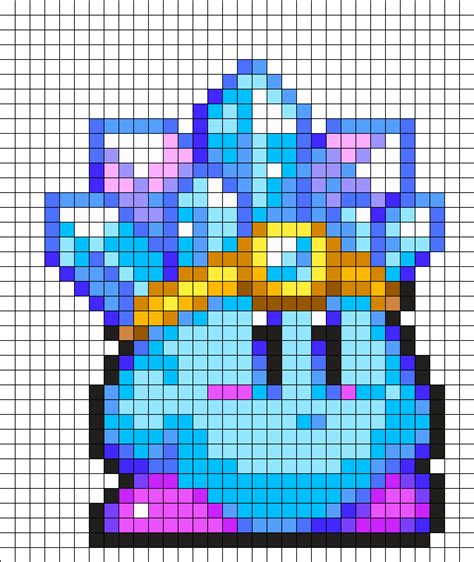 Ice Kirby By Hoshinokaabi On Kandi Patterns Pixel Art Grid Pixel Art