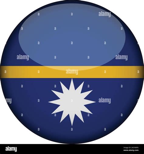 Nauru Flag In Glossy Round Button Of Icon Nauru Emblem Isolated On