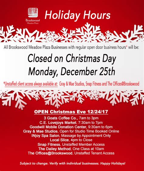 Christmas Eve Some Businesses Closing Early Check