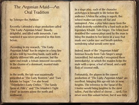 The Argonian Maid—an Oral Tradition Elder Scrolls Fandom