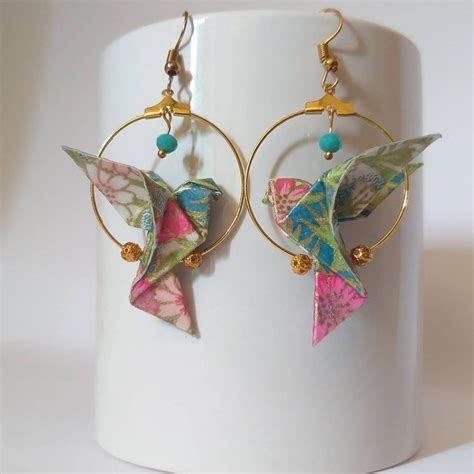 Origami Earrings Circle Earrings Origami Jewelry Handmade Etsy In