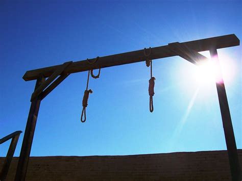 Two Hangmans Nooses And Gallows Behind The Courthouse In Tombstone