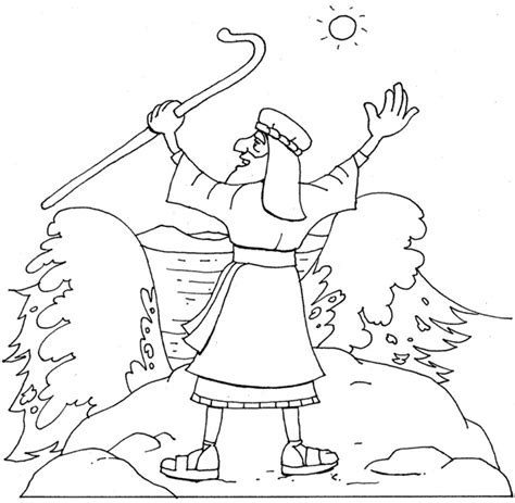 Moses And The Red Sea Coloring Page At Free