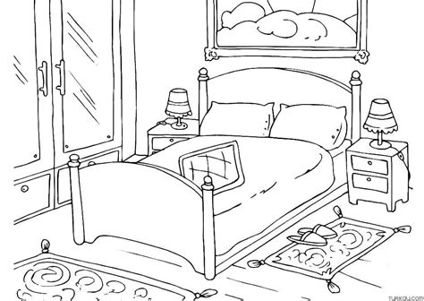 Modern Bedroom Coloring Page For Kids Turkau