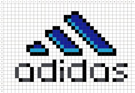 Pixel art licorne / facile à réaliser. Logo Adidas - Pixel Art - Fond blanc