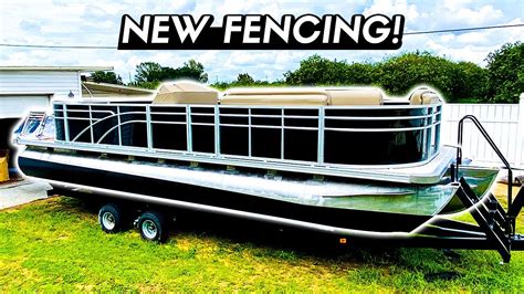 Installing Brand New Fencing On A Party Pontoon Boat Episode 6 Youtube