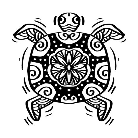 Premium Vector Hand Drawn Zentangle Turtle Illustration