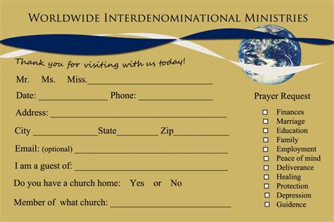 church connection card templates