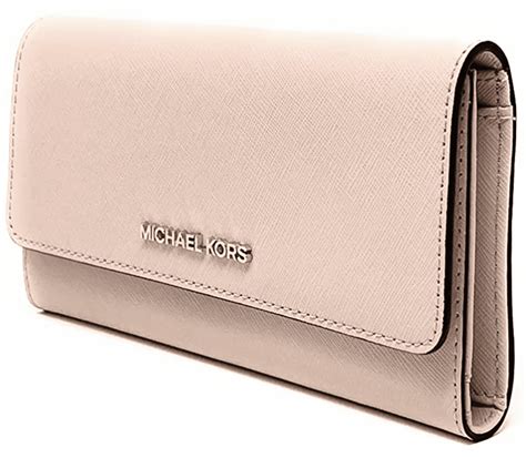 michael kors women s jet set travel large trifold wallet in powder blush …