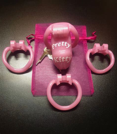 personalized sissy chastity cage pink etsy