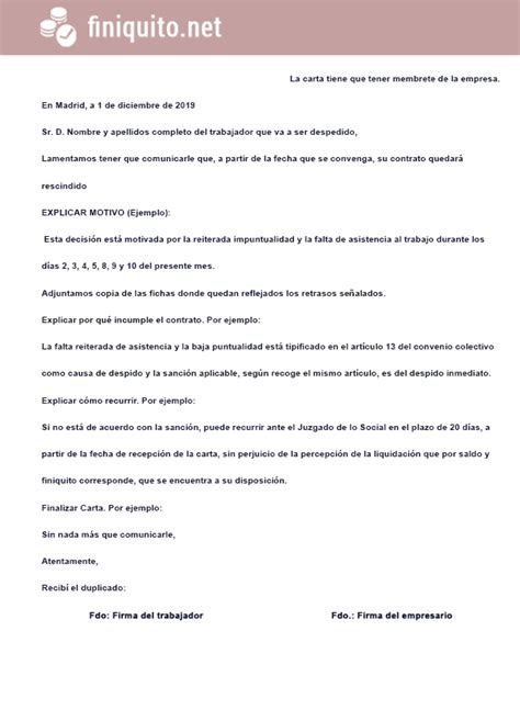 Modelos De Carta De Despido Laboral Voluntario Justificado Vrogue