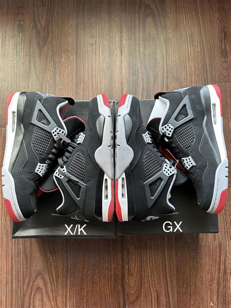 aj4 bred batch comparison x k vs gx r repweidiansneakers